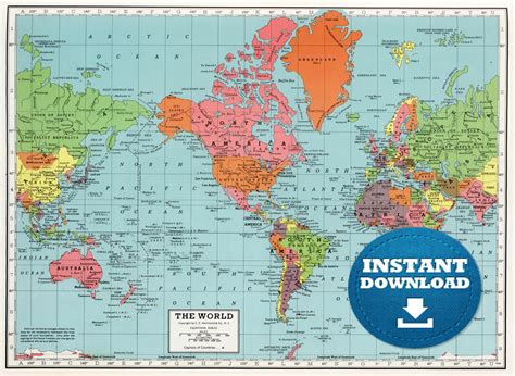 Printable Map World