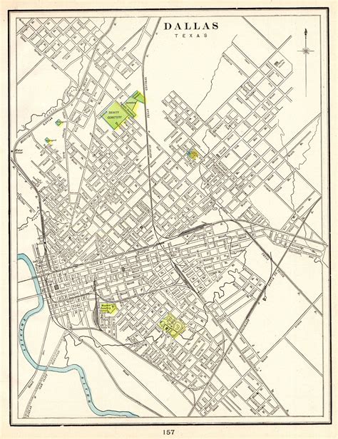 1894 Antique DALLAS Texas Street Map Vintage Map of Dallas | Etsy | Texas map with cities, Map ...