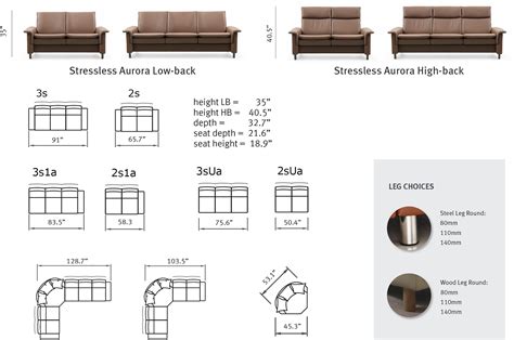 Stressless Aurora Sofa, Loveseat and Sectional Furniture by Ekornes