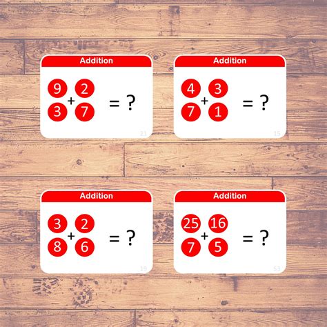 ADDITION (4 Numbers) - Flashcards | Math | Learning | (40 Cards) - LifeLoLo