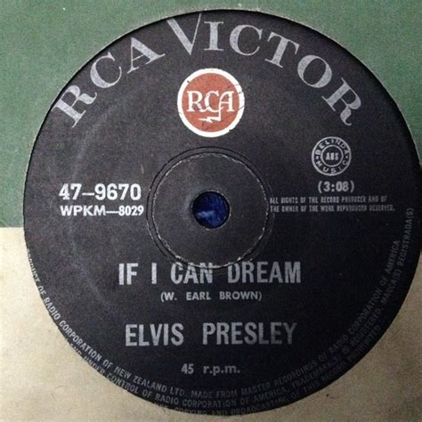 Elvis Presley - If I Can Dream (Vinyl, 7", 45 RPM) | Discogs