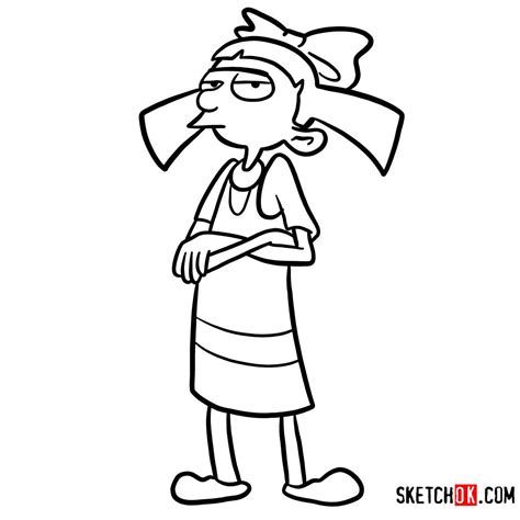 How to draw Helga | Hey Arnold! - Step by step drawing tutorials Hey Arnold Characters, Drawing ...