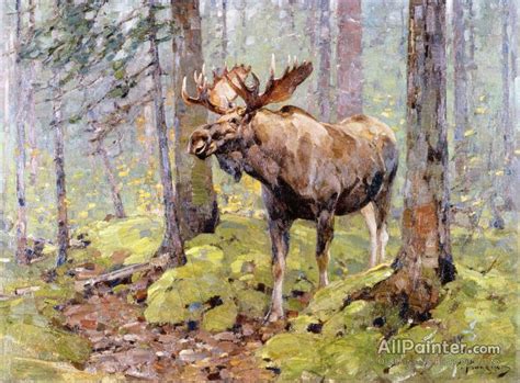 Carl Rungius Moose In The Woods Oil Painting Reproductions for sale ...