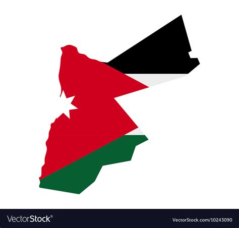 Map of jordan with flag Royalty Free Vector Image