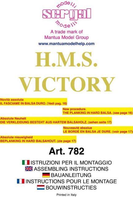 Sergal HMS Victory Instruction Manual - Cornwall Model Boats