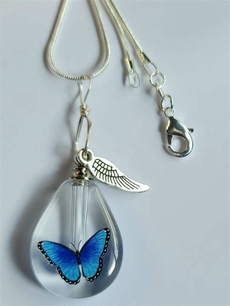 DIY Blue Morpho Butterfly Cremation Jewelry Urn Necklace Sympathy Gift – InFusion Glass