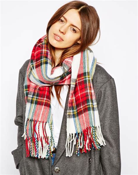 $33, Red and White Plaid Scarf: Plaid Check Scarf by Asos. Sold by Asos ...