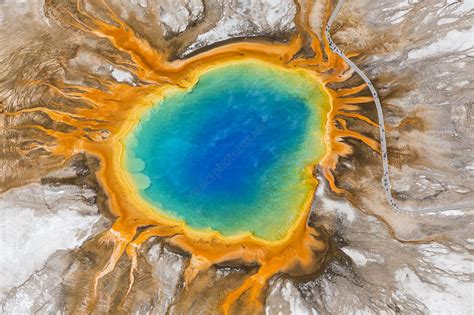 Grand Prismatic Spring aerial view, USA - Stock Image - F021/2792 ...