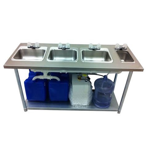 Portable 4 Compartment Freestanding Stainless Steel Sink - Portable Sink Depot | Portable sink ...