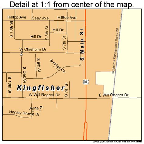 Kingfisher Oklahoma Street Map 4039850