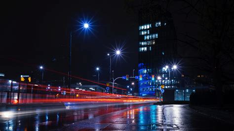 street light, light trails, long exposure, long exposure photography ...