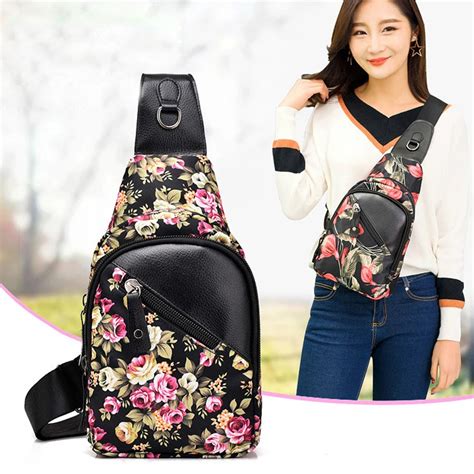 PU Leather Printing Anti Theft Women Crossbody Bags Waterproof Chest ...