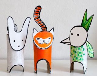 RECYCLED PAPER TUBE ANIMAL CRAFT