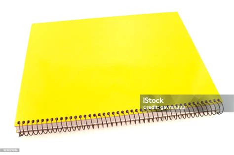 Yellow Spiral Notebook Isolated On White Stock Photo - Download Image ...