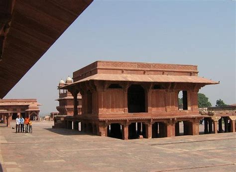 Ibadat Khana, next to diwan-i-khaas, Fatehpur Sikri. This is where a new faith Din-i-ilahi was ...