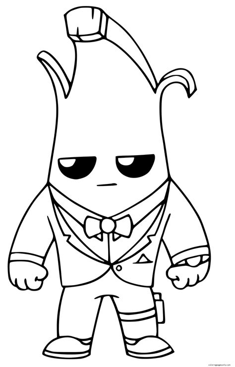 Agent Peely Coloring Page - Free Printable Coloring Pages