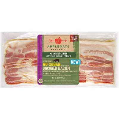 APPLEGATE - NO SUGAR UNCURED BACON - 8oz | Sunac Natural Market | Brooklyn