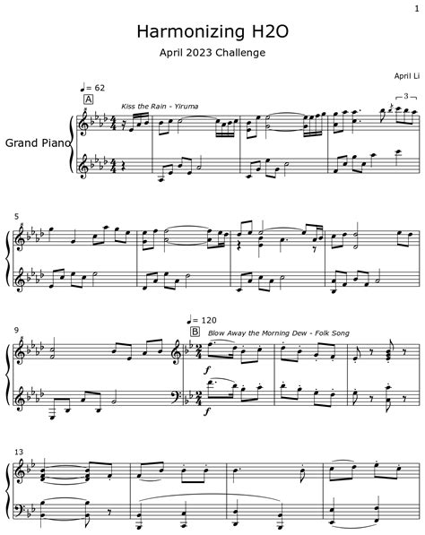 Harmonizing H2O - Sheet music for Piano