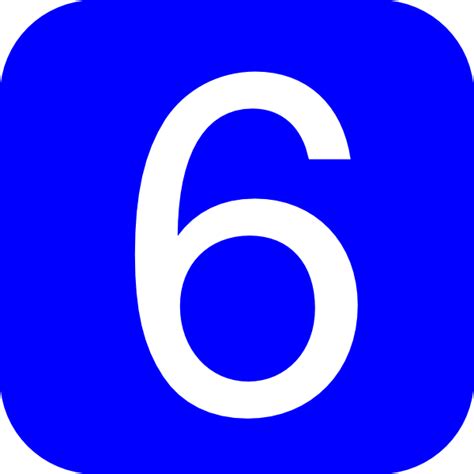 Blue, Rounded, Square With Number 6 Clip Art at Clker.com - vector clip ...