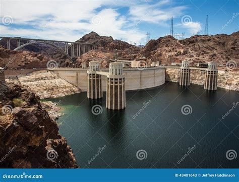 Lake Mead and Hoover dam stock image. Image of panoramic - 43401643