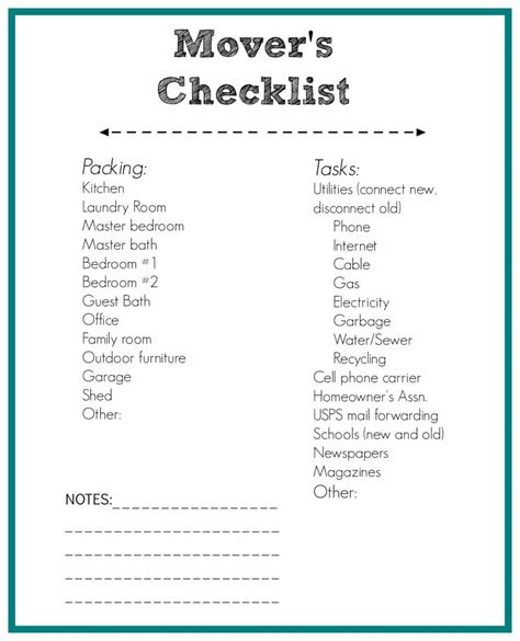 Printable Moving Checklist & Packing Tips • The Fit Cookie