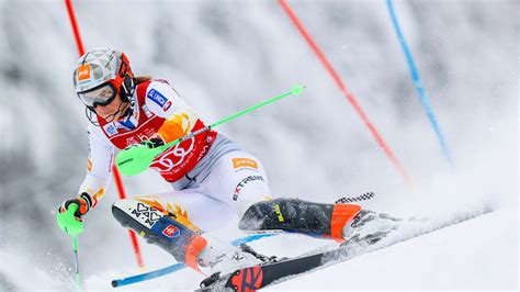 Petra Vlhova: fifth slalom win of season with triumph at Kranjska Gora