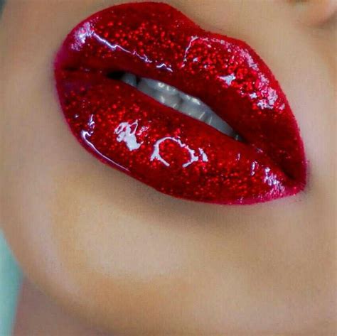 Red Glossy Glitz!! | Beautiful lips, Glossy lips, Lip art