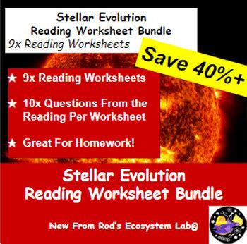 Stellar Evolution Lesson Reading Worksheet Bundle **Editable** | TPT