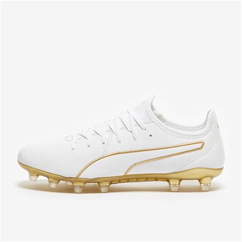 Puma King Pro FG - White/Gold - Firm Ground - Mens Soccer Cleats