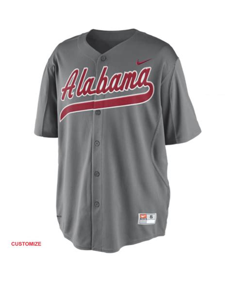 Men's Nike Alabama Crimson Tide Gray Custom Baseball Jersey