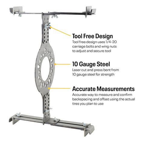 Wheel Fitment Tool, Tire Fit Testing Size Measuring Mockup, 5-Lug