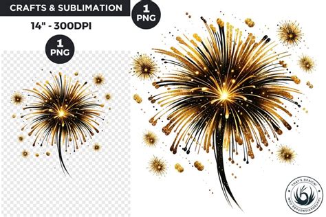 Watercolor Black & Gold New Year Clipart Bundle