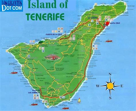 Tenerife, Canary islands spain, Island map