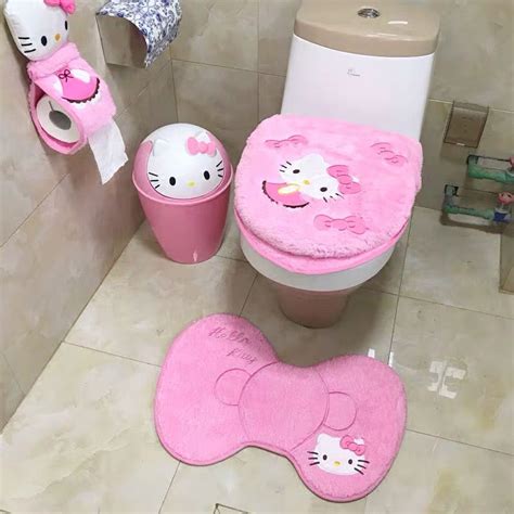 Hello Kitty Inspired Bathroom Toilet Accessories Decoration lid and se – PeachyBaby