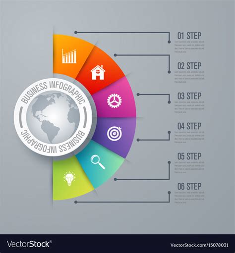 Design infographic template 6 steps Royalty Free Vector