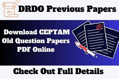 DRDO Previous Papers 2023 | Download CEPTAM Old Question Papers PDF Online