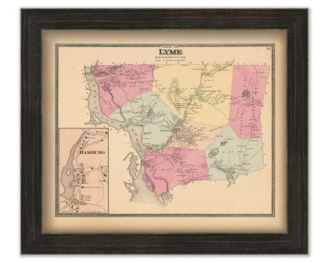 LYME, Connecticut, 1868 Map - Etsy