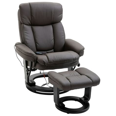 HOMCOM Massage Sofa Recliner Chair with Footrest, 10 Vibration Points ...