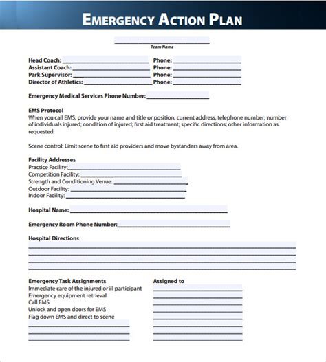 FREE 11+ Sample Emergency Action Plan Templates in MS Word | PDF