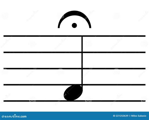 Black Music Symbol of Fermata or Pause on Staff Lines Stock Vector - Illustration of isolated ...