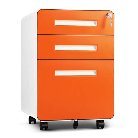 Buy INVIE 3 Drawer Mobile File Cabinet with Lock Under Desk Office Drawers Metal Locking Filing ...