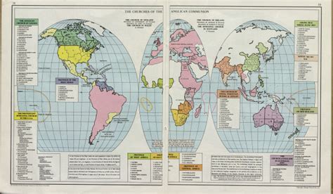 Churches of the Anglican communion, 1960. - Maps on the Web