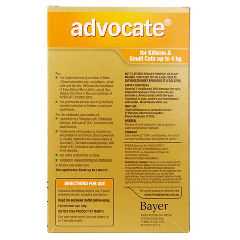 Advocate for Cats - Flea, Heartworm and Intestinal Worm Treatment for Cats