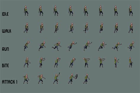 Free Zombie Sprite Sheet Pack Pixel Art :: Behance