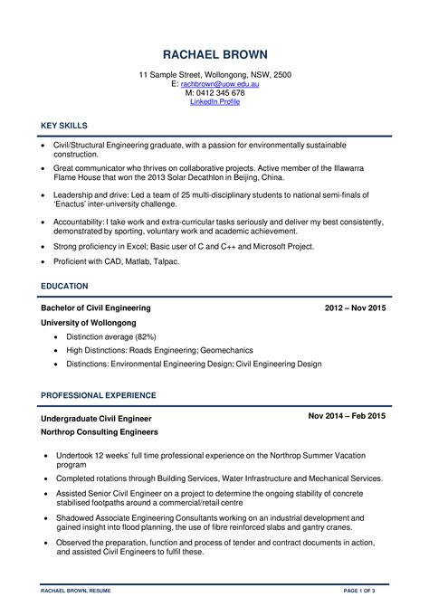 Student Civil Engineering Resume | Templates at allbusinesstemplates.com