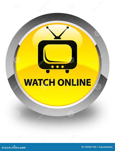 Watch Online Glossy Yellow Round Button Stock Illustration - Illustration of symbol, antenna ...