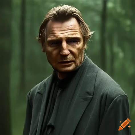 Liam neeson in a forest scene on Craiyon
