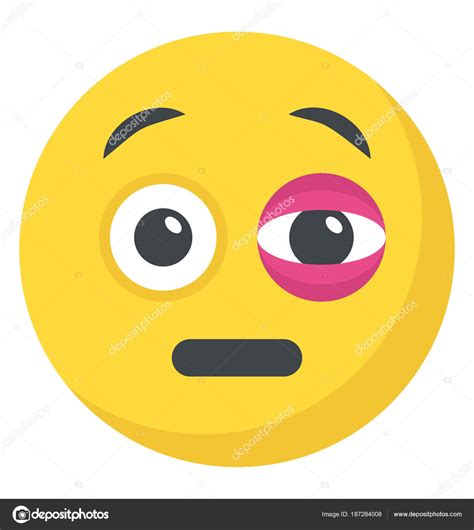 Sad Face With Black Eye And Band Victim Emoji Stock Vector Image Art ...