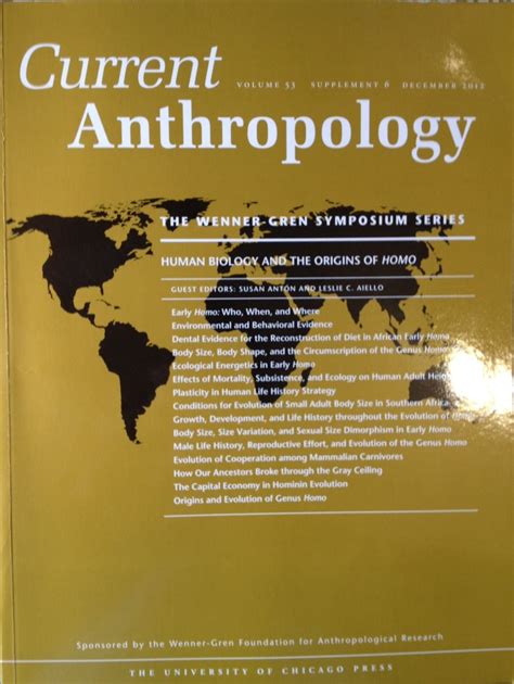 Current anthropology v. 53, supplement 6 (2012) | Anthropology, Current, Body shapes