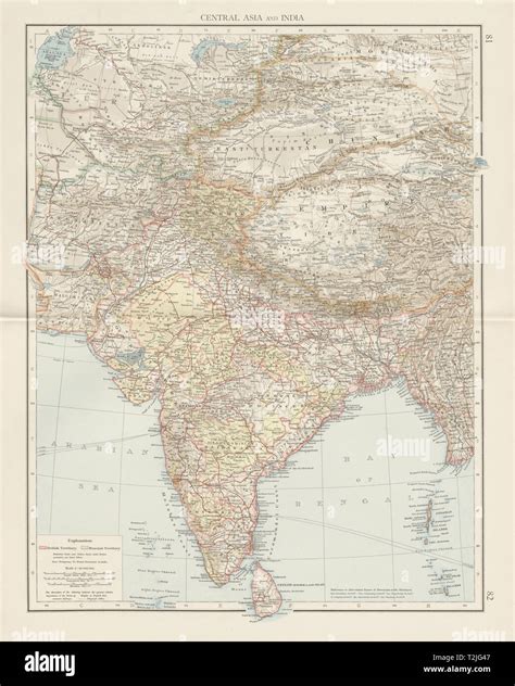 South & Central Asia. British India. Tibet China Russia. THE TIMES 1900 ...